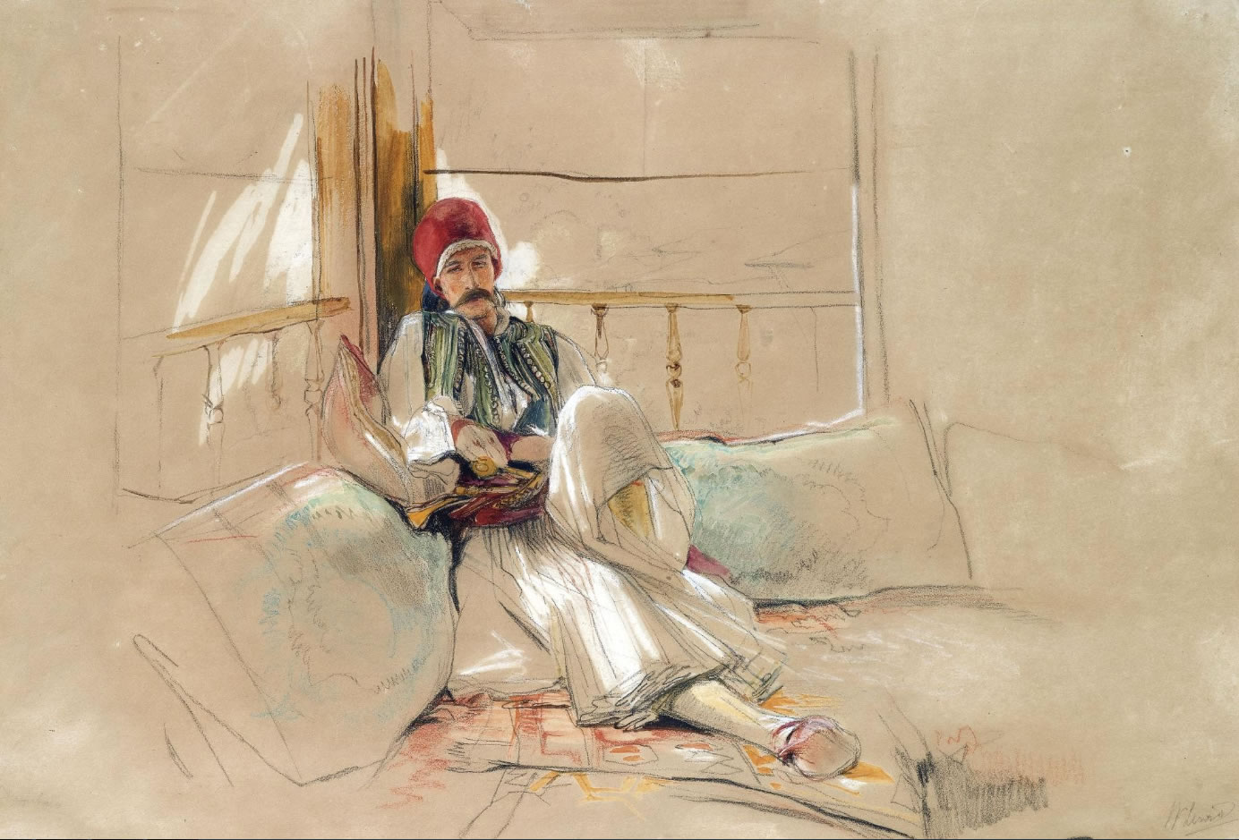 Κορφιάτης πολεμιστής ξαπλωμένος (A corfiot warrior reclining)